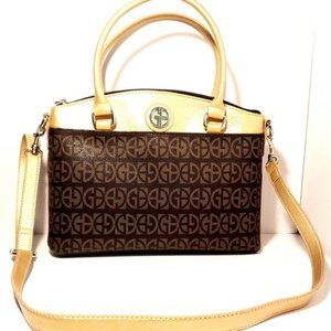 Giani Bernini Colorblock Signature Brown/Gold  Small Satchel/Crossbody Bag